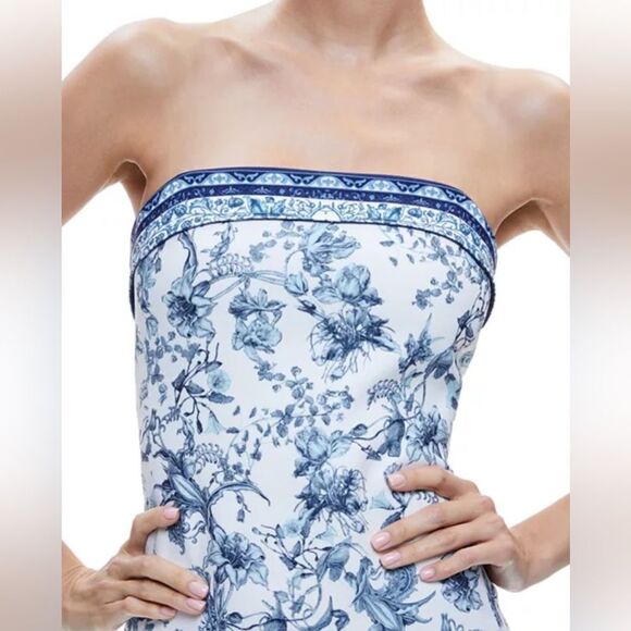 Alice and Olivia Strapless Mini Floral Dress size 10 - Picture 4 of 14